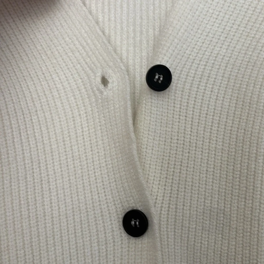White Knit Button-Up Vest - Picture 3 of 3